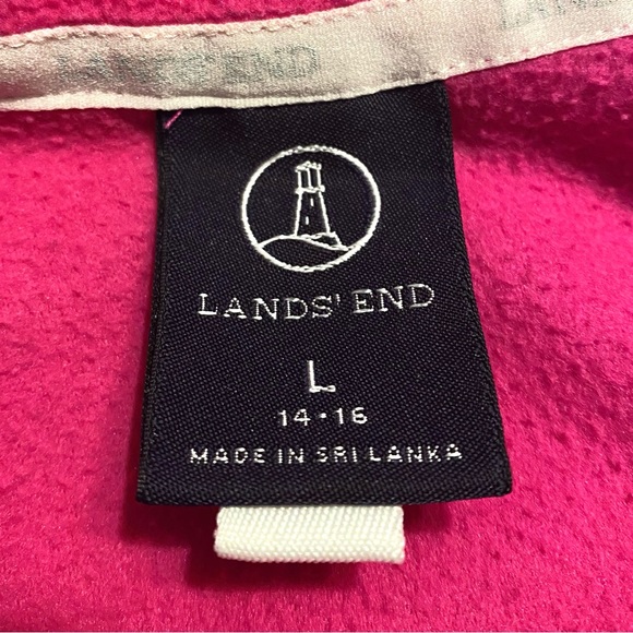 Lands End Pink Quarter Zip Fleece Polartec L - Picture 8 of 12